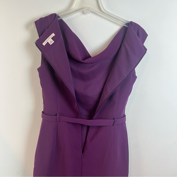 Banana Republic Magenta Purple Knee Length Career Dress Office Business 4 Cowl - Picture 9 of 12